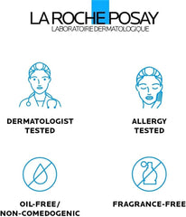 La Roche-Posay Effaclar face wash dermatologist tested allergy tested oil free and fragrance free icons