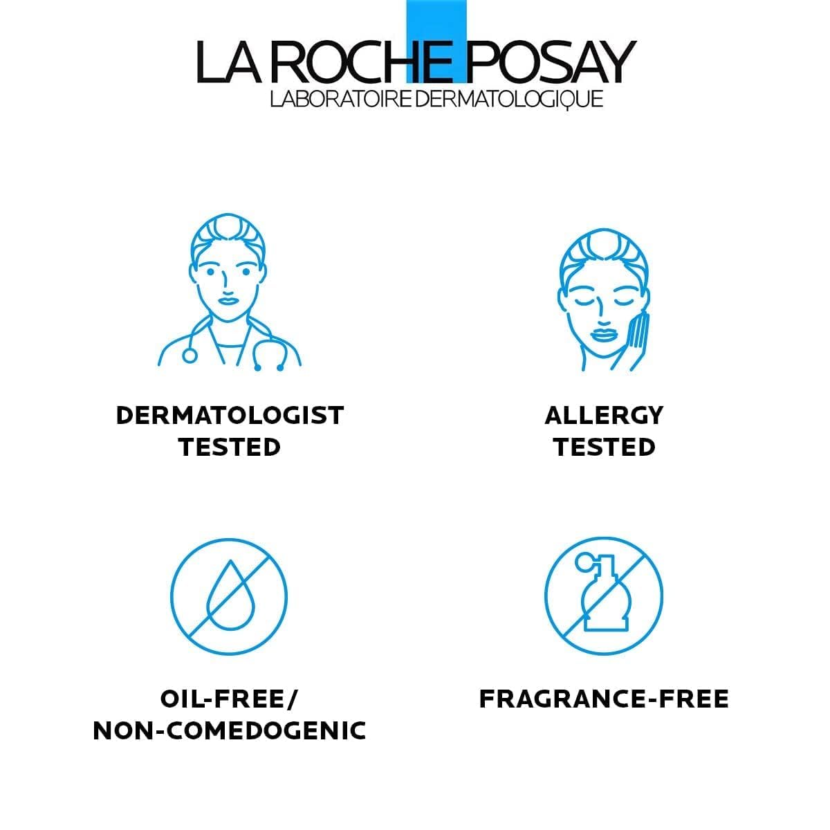 La Roche-Posay Effaclar face wash dermatologically tested allergy tested oil-free and fragrance-free icons