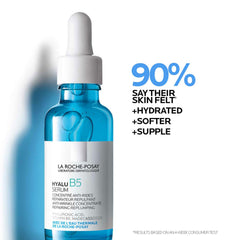 La Roche-Posay Hyalu B5 serum in a blue bottle for anti-aging and skin hydration