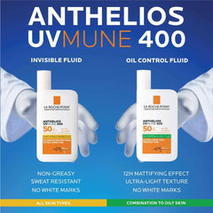 Anthelios UVmune 400 Oil Control Fluid sunscreen for oily skin with non-greasy, UV protection formula