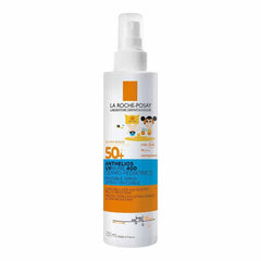 La Roche Posay pediatric sunscreen spray SPF 50+ in a 200ml bottle for sensitive skin protection