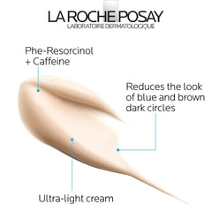 La Roche-Posay Pigmentclar eye cream in a creamy texture showcasing its ultra-light formula with Phe-Resorcinol and Caffeine
