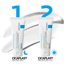 Two scar care lotion tubes, white with blue labels