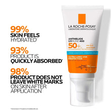Moisturizing sunscreen tube SPF 50+ with orange label and clear squeeze nozzle