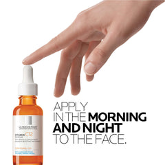 La Roche-Posay vitamin C serum UAE in an amber bottle with a dropper for morning and night use