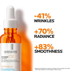 La Roche-Posay vitamin C serum UAE in an orange bottle, promoting radiance and anti-wrinkle benefits