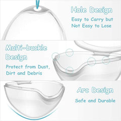 LODROC transparent pacifier holder case showing hole multi buckle and arc design protecting pacifier