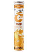 Vitamin C complex effervescent tablet tube with orange flavor and zinc