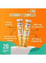 Orange-flavoured vitamin C complex plus zinc effervescent tablets, 20 count
