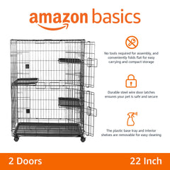 Large 3-tier cat cage UAE with removable shelves and two doors for easy access