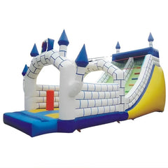 Huitich large bounce house with slide in castle design with blue, white, and yellow colors