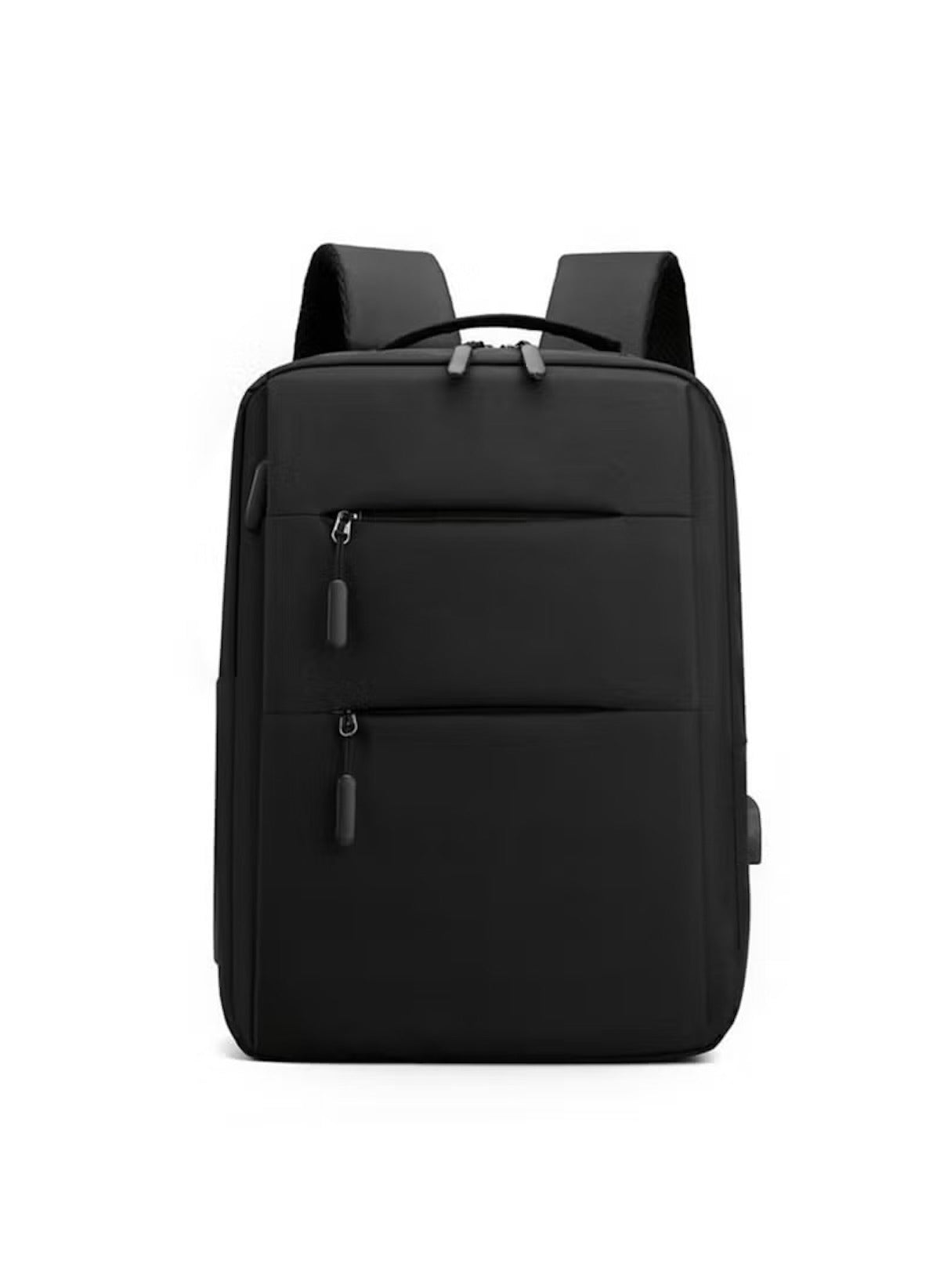 Huitich black casual backpack with multiple zippered compartments large capacity school backpack