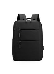 Huitich black casual backpack with multiple zippered compartments large capacity school backpack