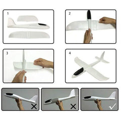 Huitich large foam airplane with lights being assembled step-by-step for toy enthusiasts