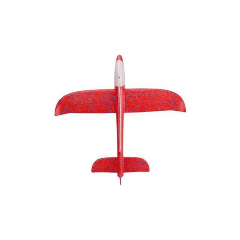 Huitich large foam airplane with lights in red and white for kids' outdoor play