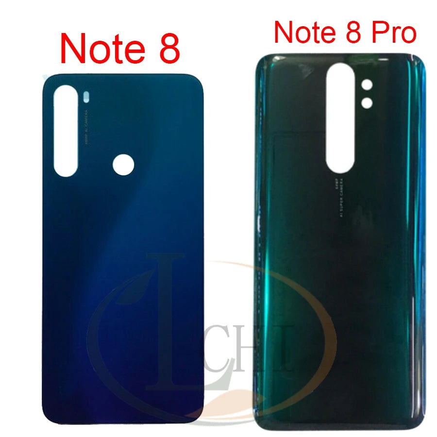 Mumzar Redmi Note 8 Pro back cover replacement glossy blue green gradient rear panel showing camera and fingerprint cutouts