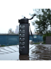 Huitich leakproof gym water bottle with strap and motivational time markers for daily hydration