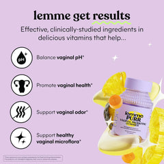 Lemme Purr Vaginal Probiotic Gummies for Women - Balanced pH, Healthy Odor, Yeast Balance & Flora Support + Vitamin C for Immune Health - Tasty Pineapple (60 Count) - Mumzar