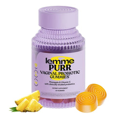 Lemme Purr Vaginal Probiotic Gummies for Women - Balanced pH, Healthy Odor, Yeast Balance & Flora Support + Vitamin C for Immune Health - Tasty Pineapple (60 Count) - Mumzar