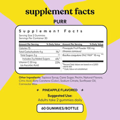 Lemme Purr Vaginal Probiotic Gummies for Women - Balanced pH, Healthy Odor, Yeast Balance & Flora Support + Vitamin C for Immune Health - Tasty Pineapple (60 Count) - Mumzar