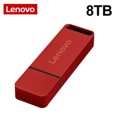 Lenovo 64TB USB flash drive in sleek red design with high-capacity storage for data transfer