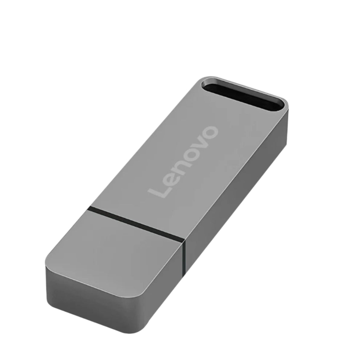 Lenovo 64TB USB flash drive with a sleek gray design for high-capacity data storage