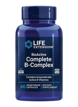 Dark blue supplement bottle with Life Extension BioActive B-Complex label