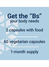 Blue marketing panel stating 60 vegetarian capsules and 1-month supply