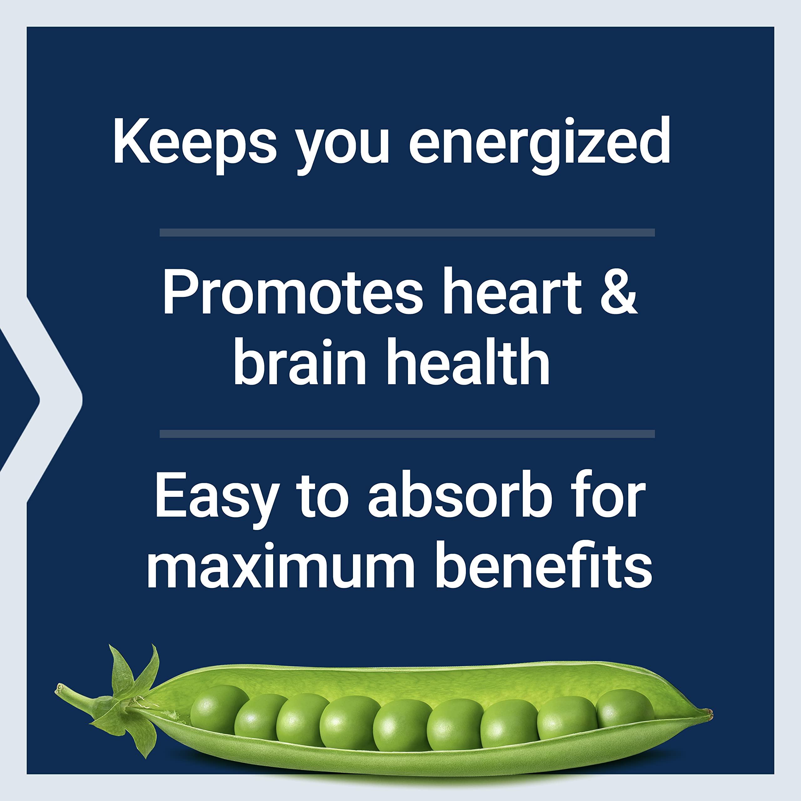 Life Extension B-Complex vegetarian capsules graphic keeps you energized promotes heart and brain health pea pod