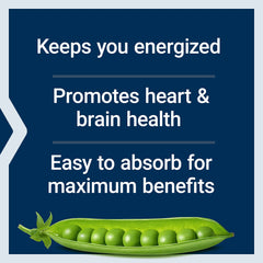 Life Extension B-Complex vegetarian capsules graphic keeps you energized promotes heart and brain health pea pod
