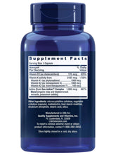 Back label with Supplement Facts on Life Extension vitamin D and K bottle