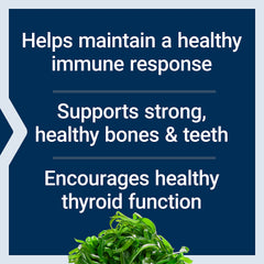 Life Extension Vitamin D and K supplement label highlighting immune support strong bones and teeth and healthy thyroid function