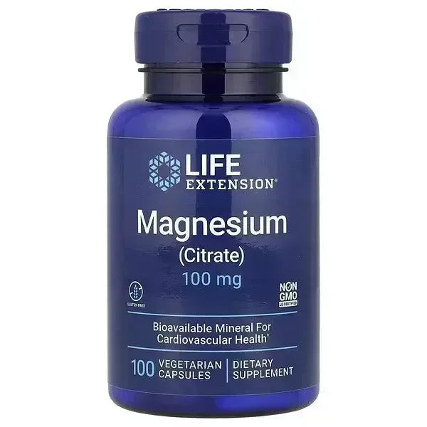 Life Extension Magnesium (Citrate) 100 mg – 100 Vegetarian Capsules - Mumzar