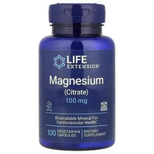 Life Extension Magnesium (Citrate) bottle, 100 mg, 100 vegetarian capsules