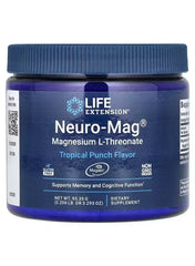 Life Extension Neuro-Mag Magnesium L-Threonate Powder – Tropical Punch, 93.35g - Mumzar