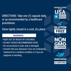 Life Extension Optimized Resveratrol Elite supplement capsule label with usage and safety directions