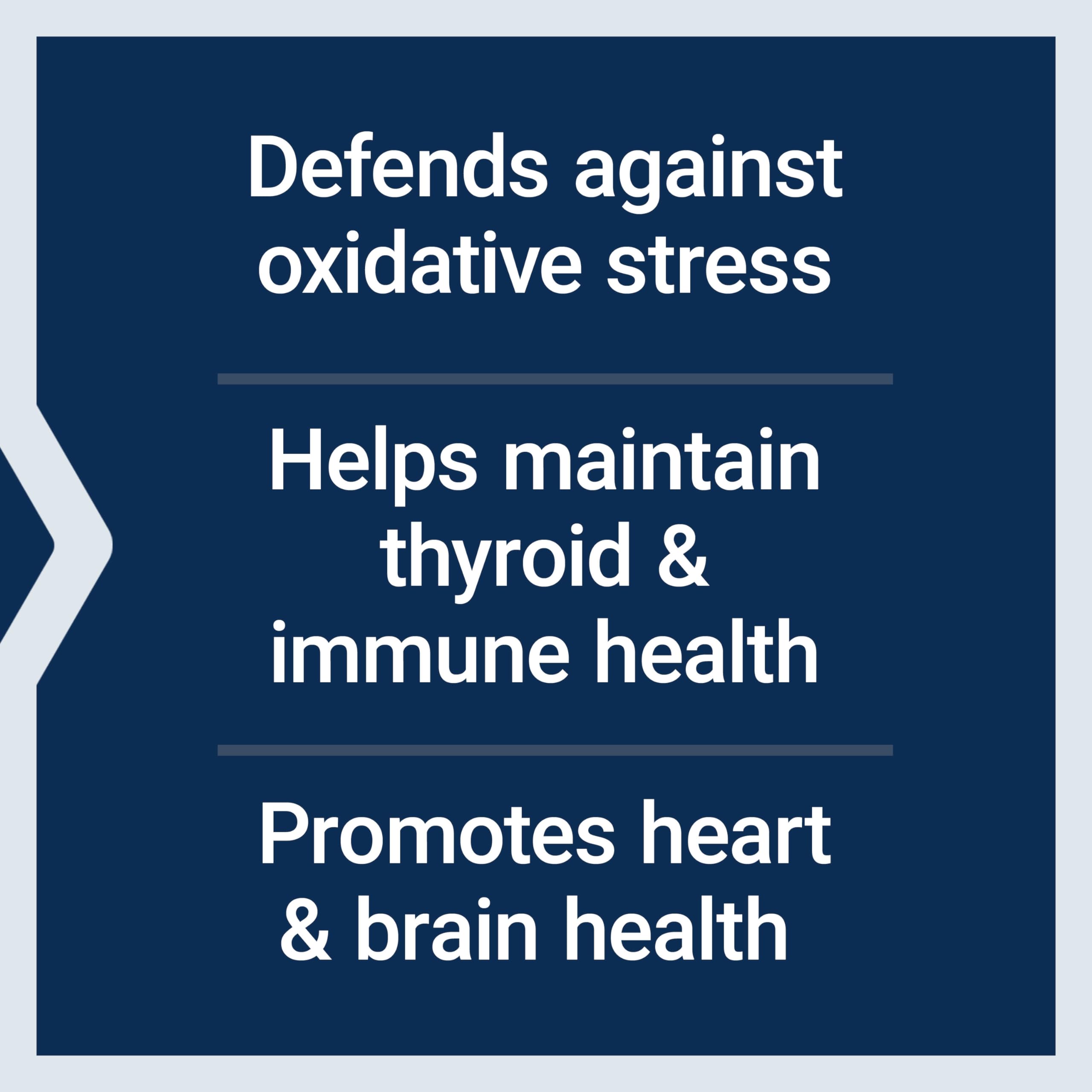 Life Extension super selenium complex 200 mcg panel defends oxidative stress supports thyroid immune heart and brain health