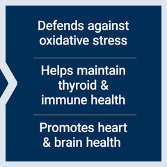 Life Extension super selenium complex 200 mcg panel defends oxidative stress supports thyroid immune heart and brain health