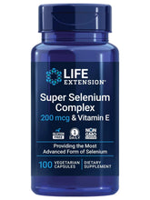 Blue supplement bottle for Super Selenium Complex with vitamin E, 100 vegetarian capsules