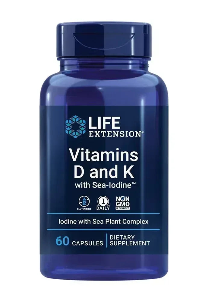 Life Extension Vitamins D and K with Sea-Iodine – 60 Capsules - Mumzar