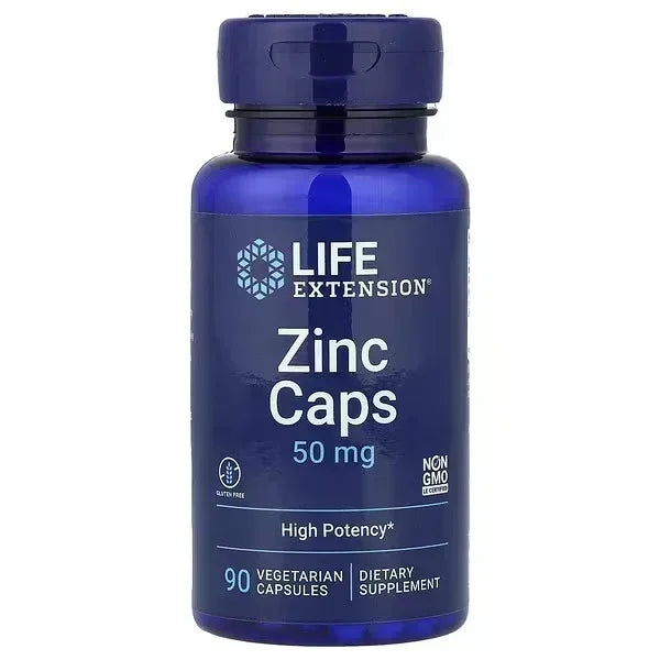 Life Extension Zinc Caps High Potency 50 mg – 90 Vegetarian Capsules - Mumzar