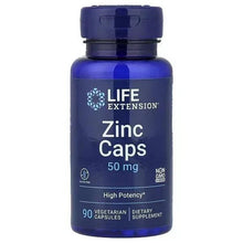 Life Extension Zinc Caps supplement bottle, 50 mg, 90 vegetarian capsules
