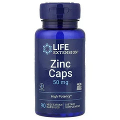 Life Extension Zinc Caps High Potency 50 mg – 90 Vegetarian Capsules - Mumzar