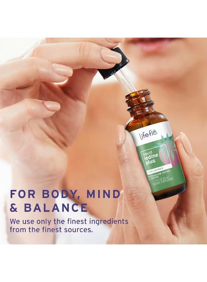 Life-flo liquid iodine supplement UAE in a dropper bottle for body, mind, and balance support