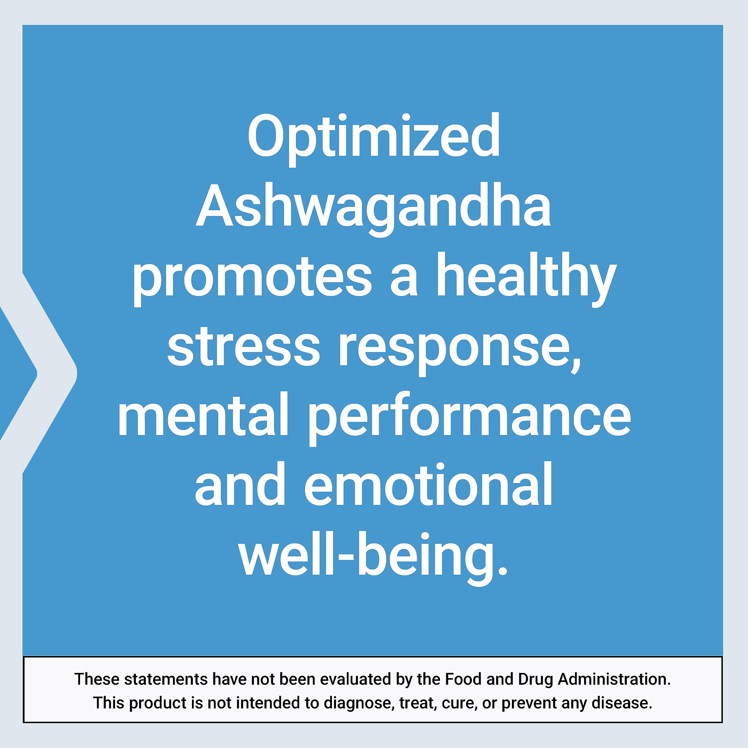 Life Extension Ashwagandha 60 count supplement states optimized Ashwagandha supports stress response mental performance