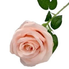 Huitich lifelike faux roses pack of 3 with soft pink petals and realistic green leaves