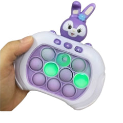 Huitich light up fidget toy controller in purple and white with bunny design held in hand