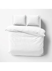 Huitich white duvet comforter with two pillows on bed lightweight duvet for Dubai climate