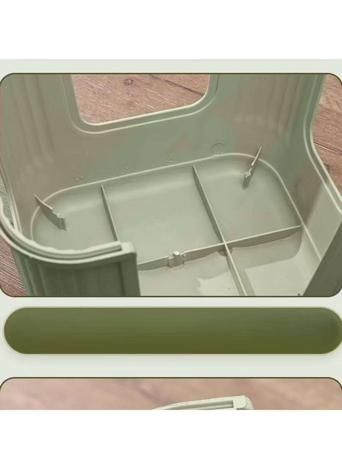 Interior view of a lightweight kids shoe stool by huitich showing compartments for shoe organization