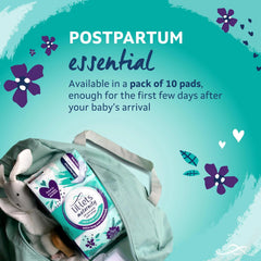 Pack of 10 maternity maxi sanitary pads with wings, extra long and cushioned